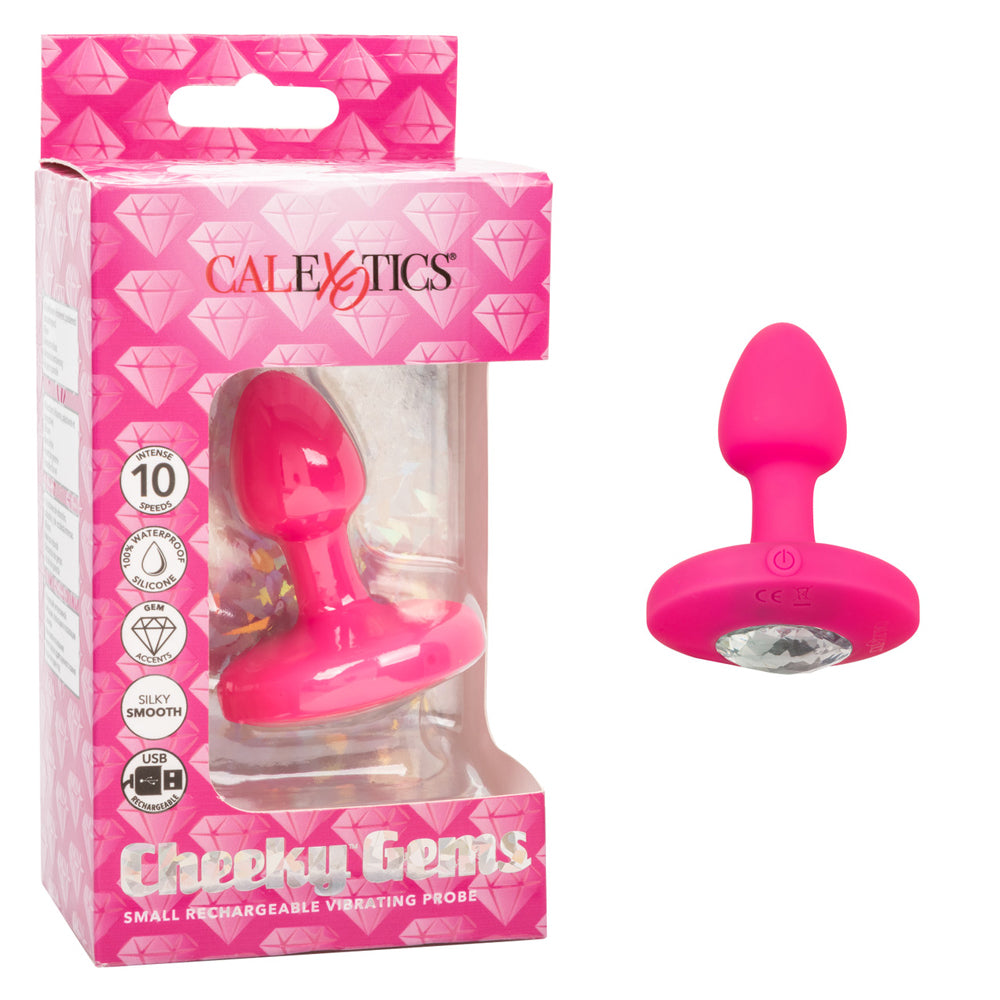 Cheeky Gems Small Rechargeable Vibrating Probe Pink | 716770104700 | Discreet Personal Wellness