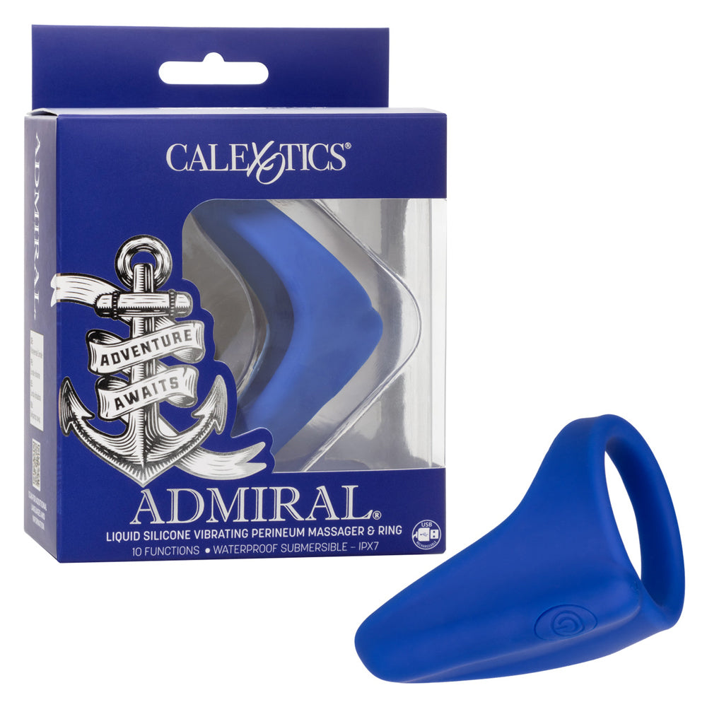 Admiral Liquid Silicone Vibrating Perineum Massager & Ring | 716770106438 | Discreet Personal Wellness