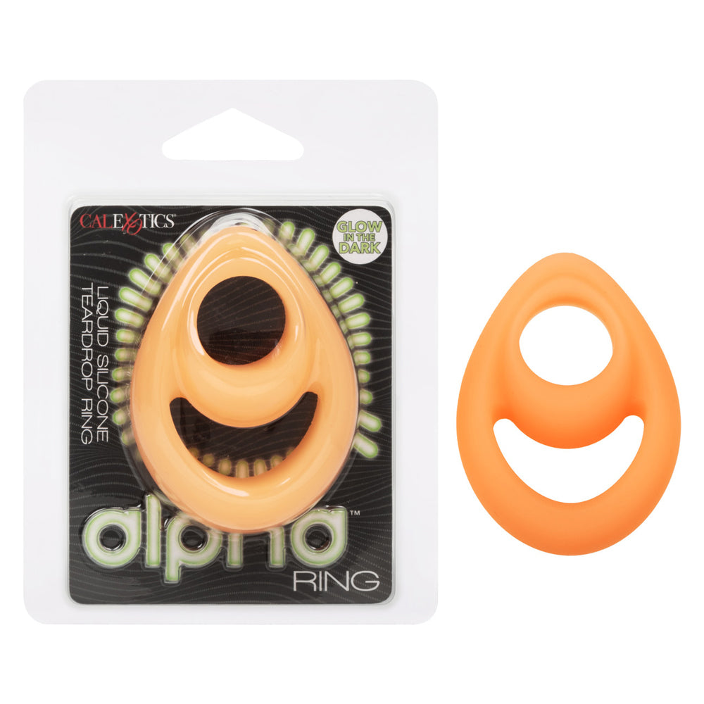 Alpha Glow-In-The-Dark Liquid Silicone Teardrop Ring | 716770109163 | Discreet Personal Wellness
