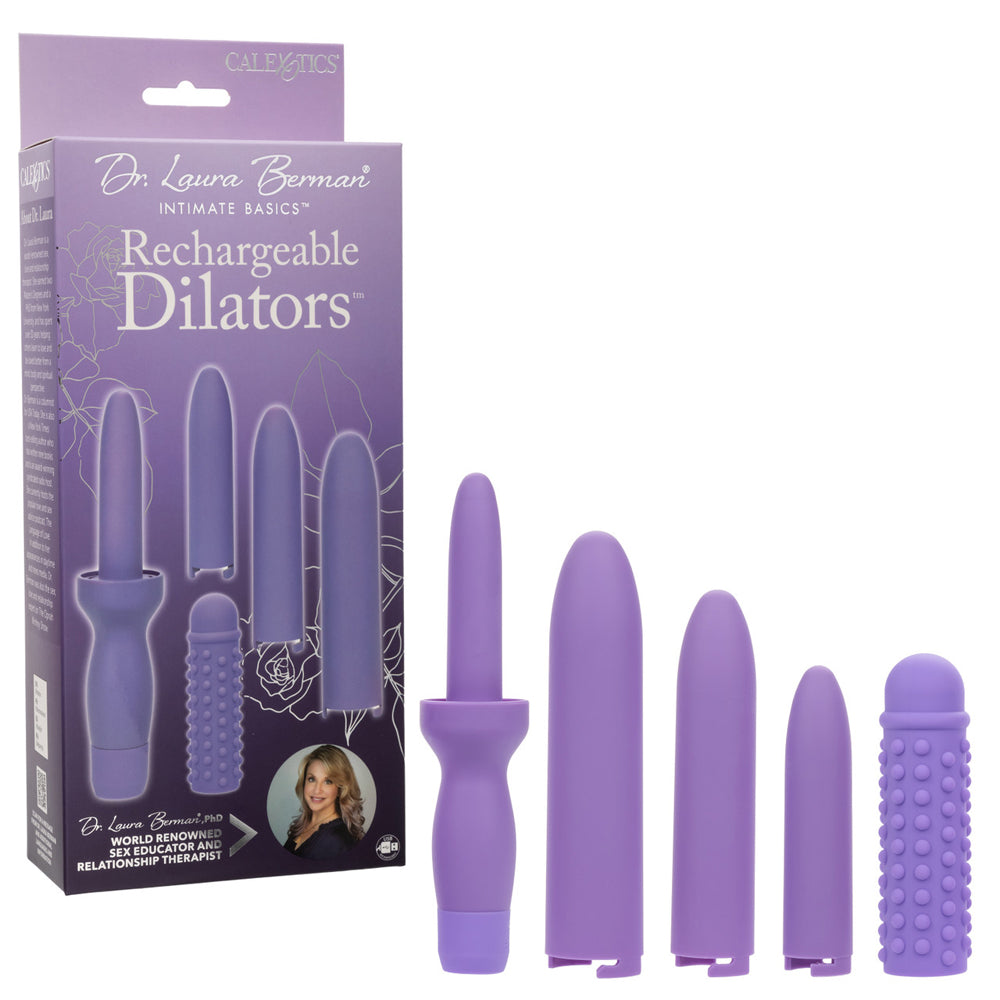 Dr. Laura Berman Rechargeable Dilators Set Of 4 Locking Sizes Plus Sleeve | 716770110565 | Discreet Personal Wellness