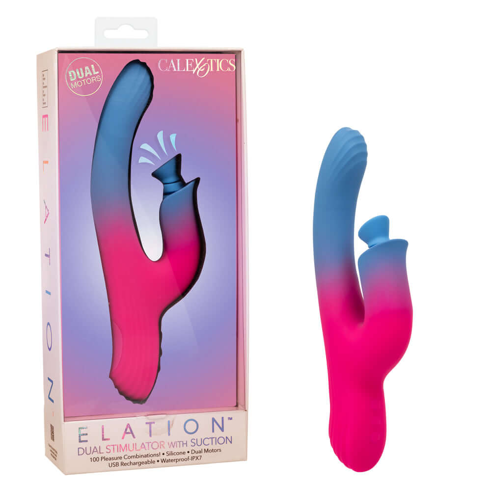 Elation Dual Stimulator With Suction | 716770112514 | Discreet Personal Wellness