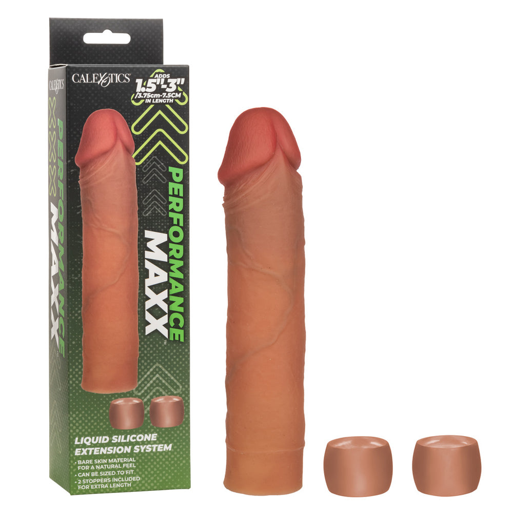 Performance Maxx Liquid Silicone Extension System Brown | 716770112897 | Discreet Personal Wellness