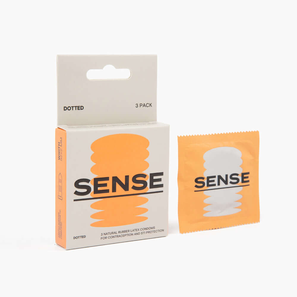 Sense Condoms 3pc Dotted | 724994322077 | Discreet Personal Wellness