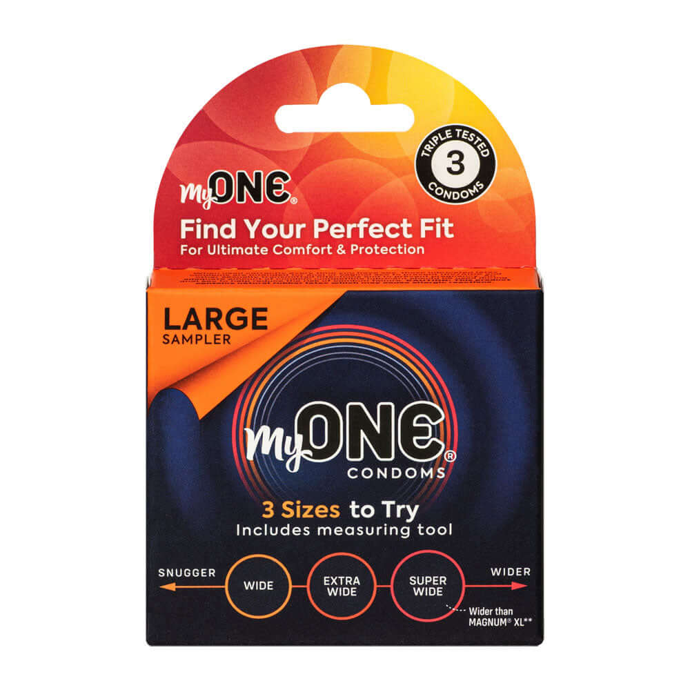 My One Large Condoms Sampler 3Pk | 726893115095 | Discreet Personal Wellness