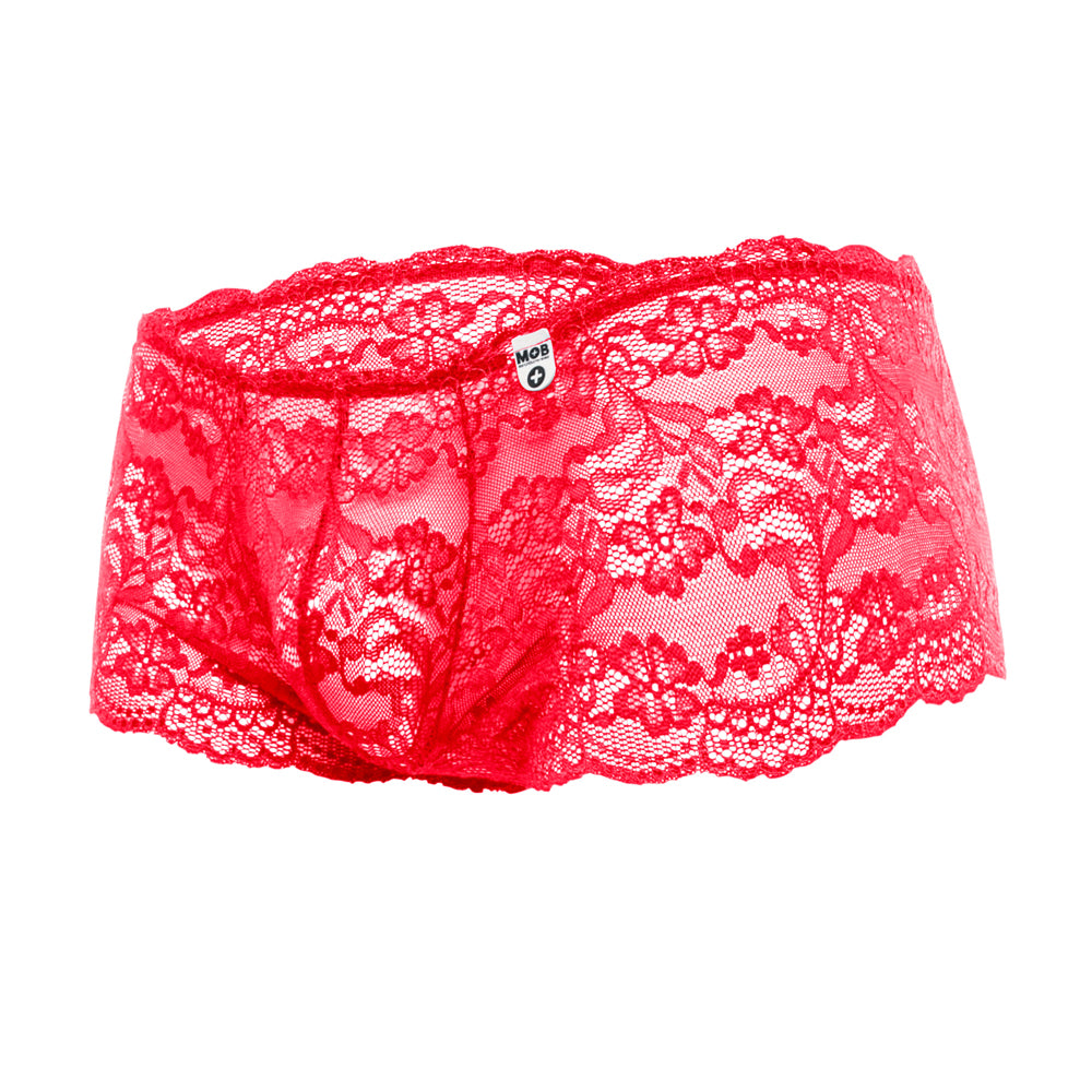 Rose Lace Boy Short Red S/M | 738435431020 | Discreet Personal Wellness