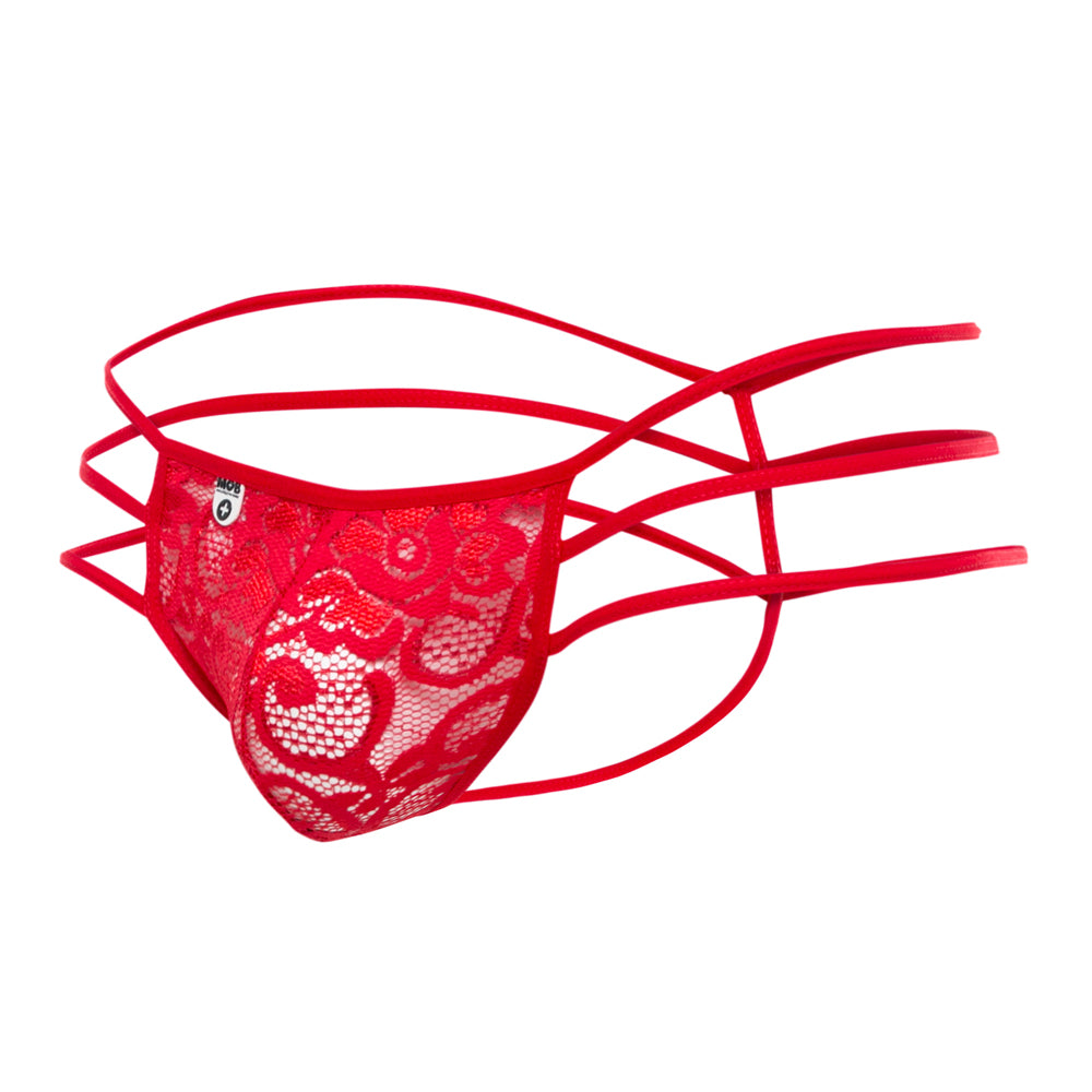 Triple Lace String Thong Red L/Xl | 738435431457 | Discreet Personal Wellness