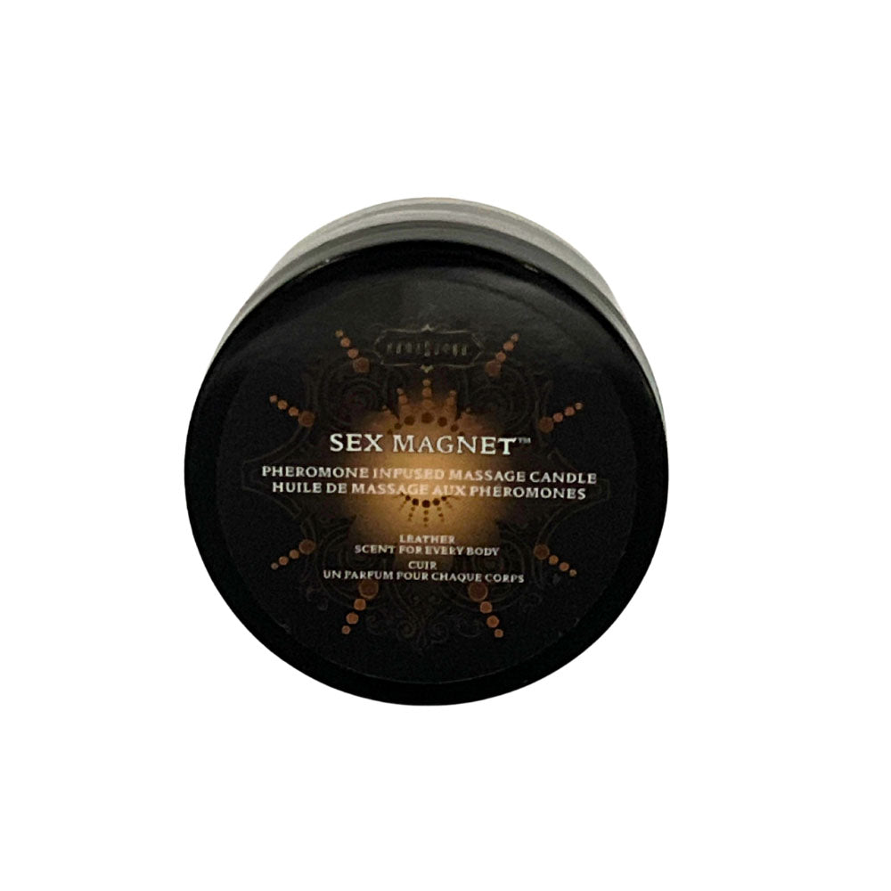 Sex Magnet Leather Massage Candle 1.7 oz. | 739122120753 | Discreet Personal Wellness