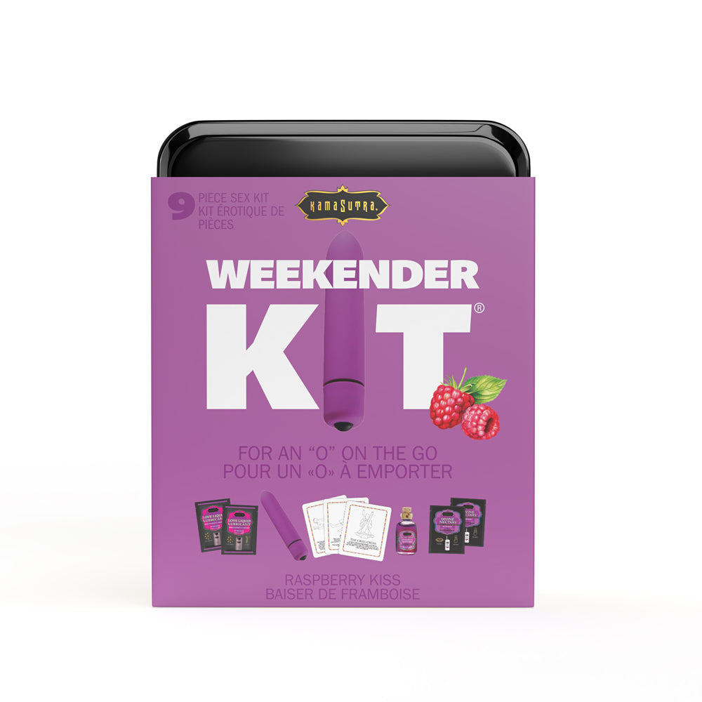 Weekender Vibe Raspberry Kiss Massage Vibrator Travel Kit | 739122130233 | Discreet Personal Wellness
