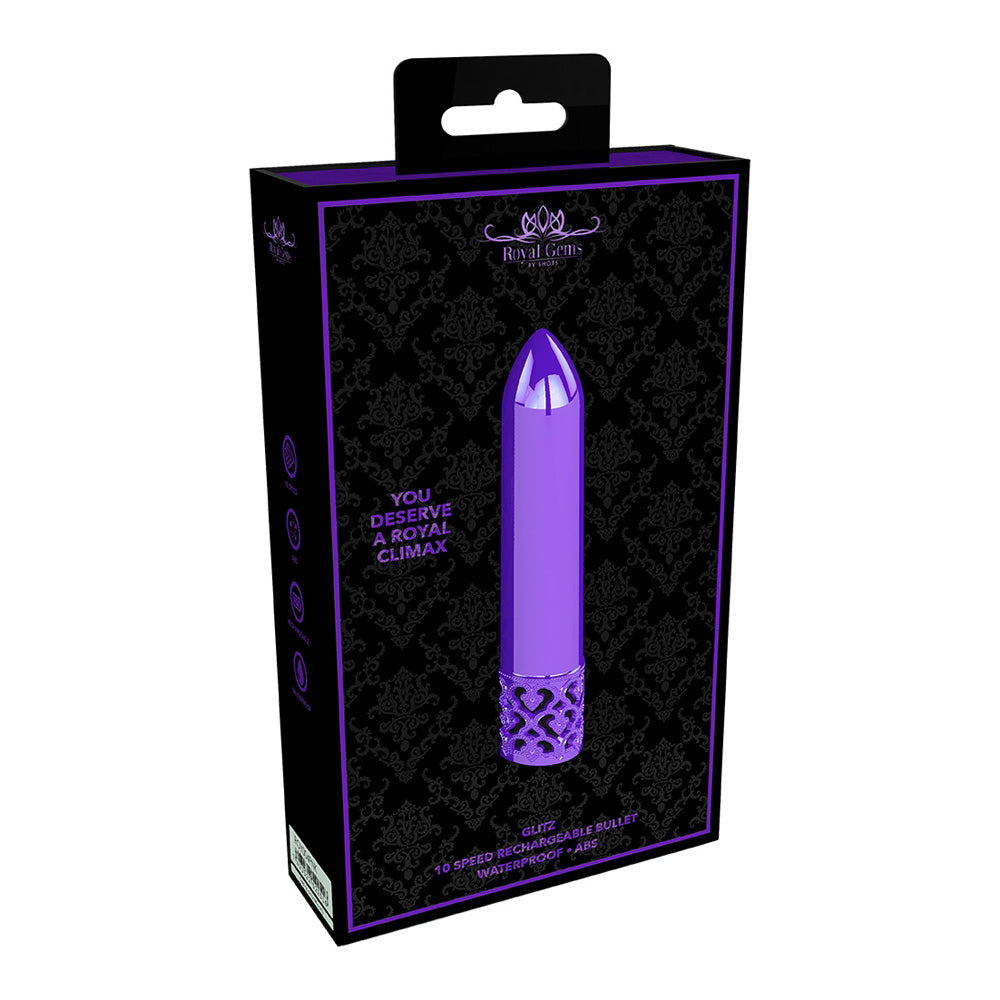 Royal Gems Glitz Rechargeable Abs Bullet Purple | 7423522522509 | Discreet Personal Wellness