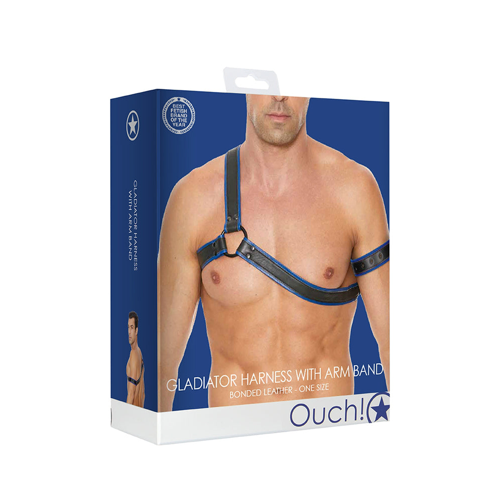 Ouch! Gladiator Harness One Size Blue | 7423522526521 | Discreet Personal Wellness