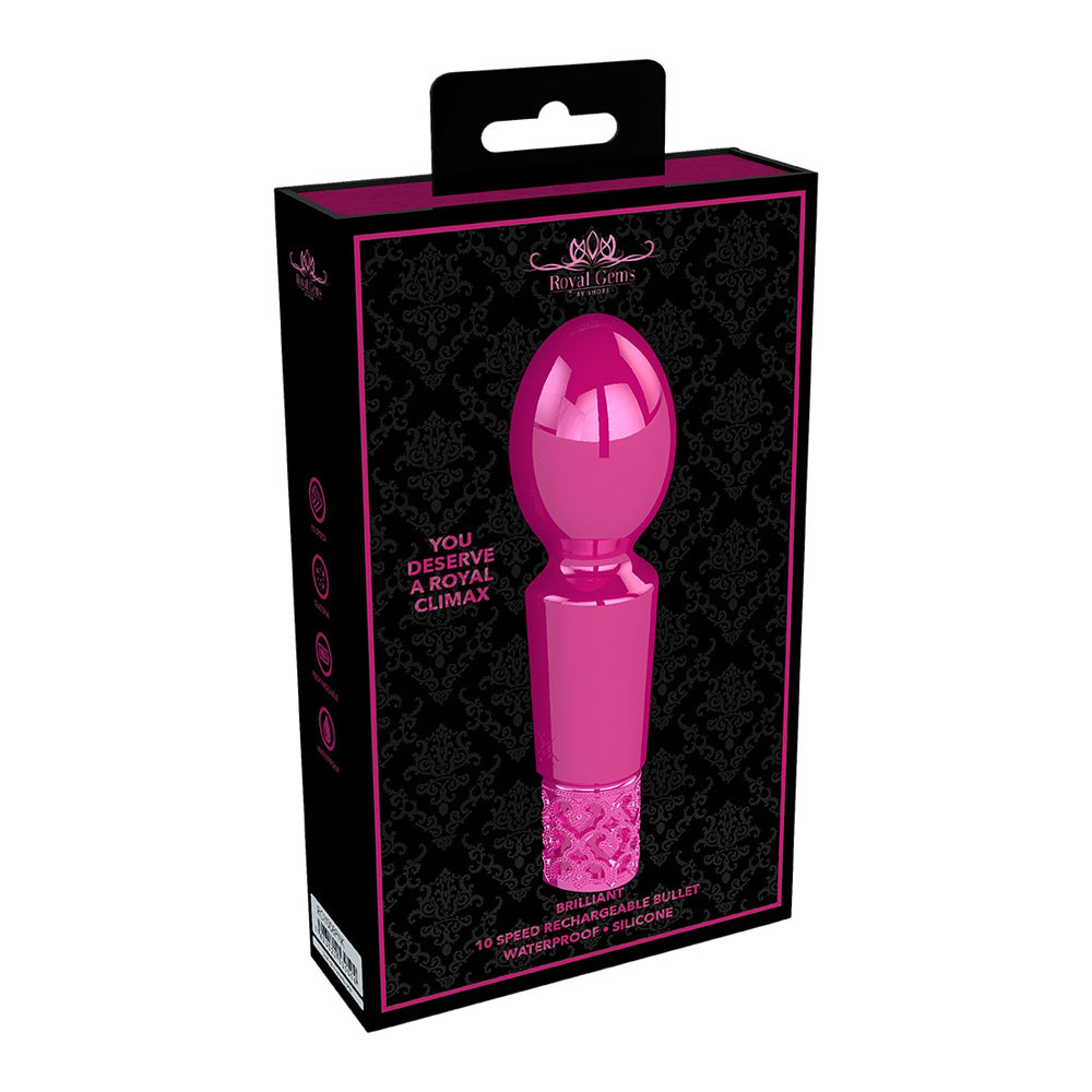 Royal Gems Brilliant Rechargeable Silicone Bullet Pink | 7423522530504 | Discreet Personal Wellness
