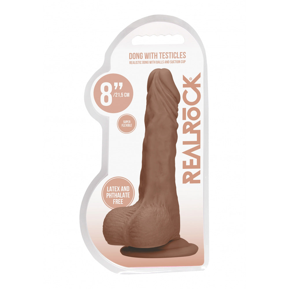 Realrock Penis With Testicles 8" Tan | 7423522547564 | Discreet Personal Wellness
