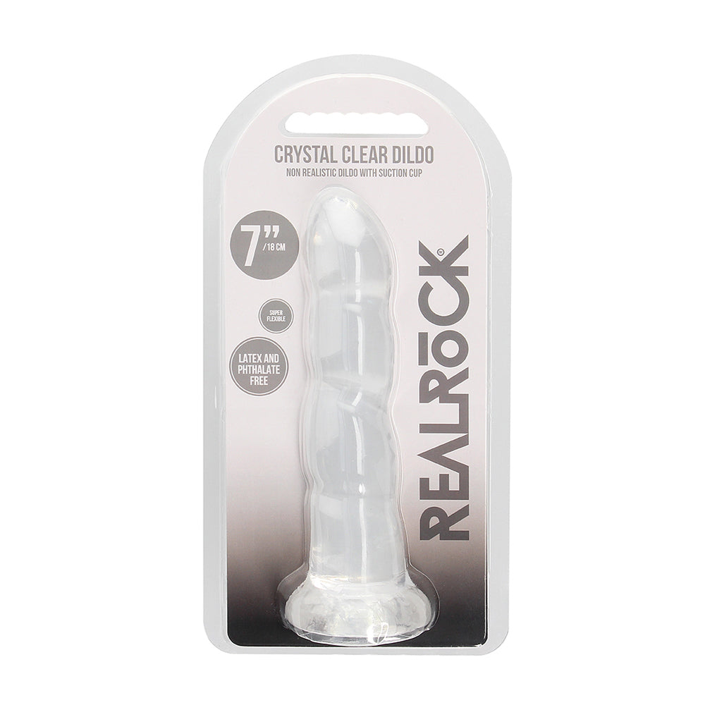 Non Realistic Dildo With Suction Cup 7" Transparent | 7423522580547 | Discreet Personal Wellness