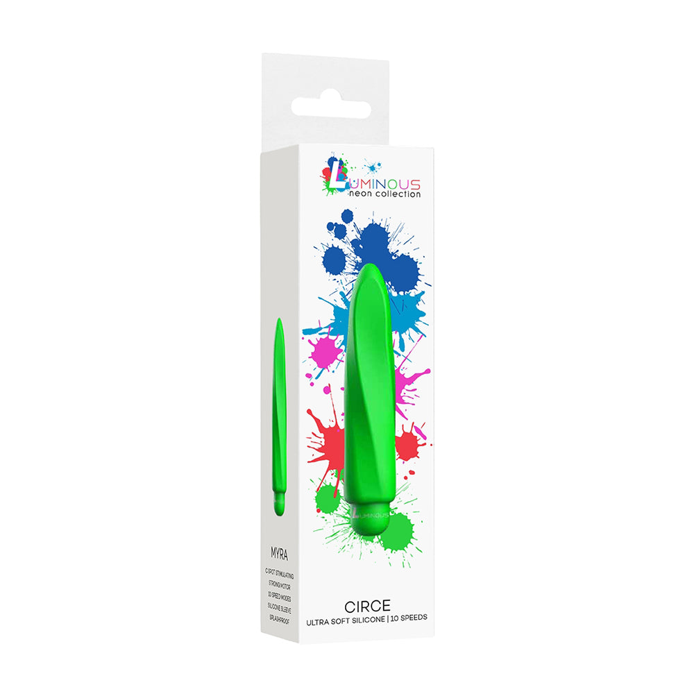 Luminous Myra Abs Bullet With Silicone Sleeve 10-Speeds Green | 7423522590508 | Discreet Personal Wellness