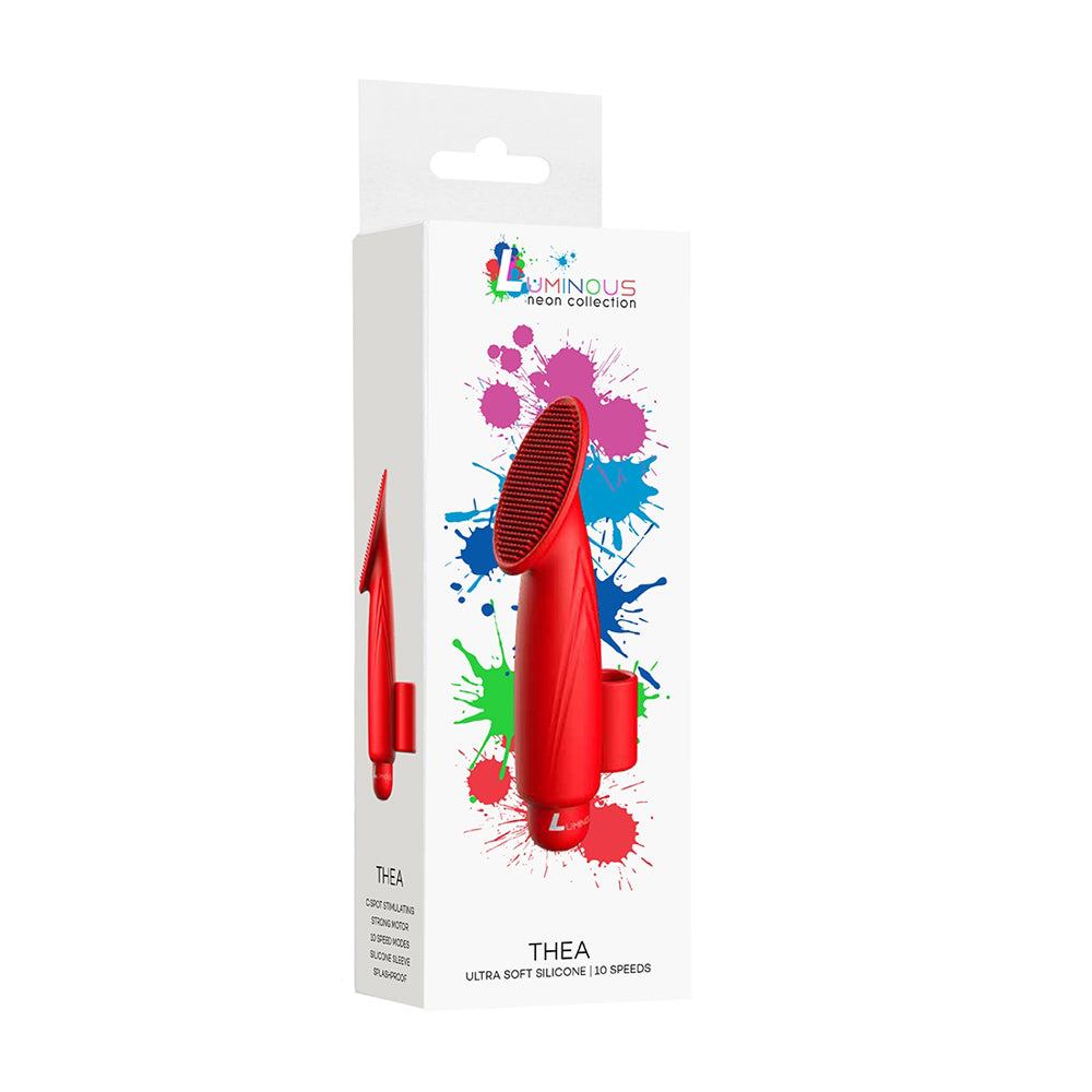 Luminous Thea Abs Bullet With Silicone Sleeve 10-Speeds Red | 7423522590591 | Discreet Personal Wellness