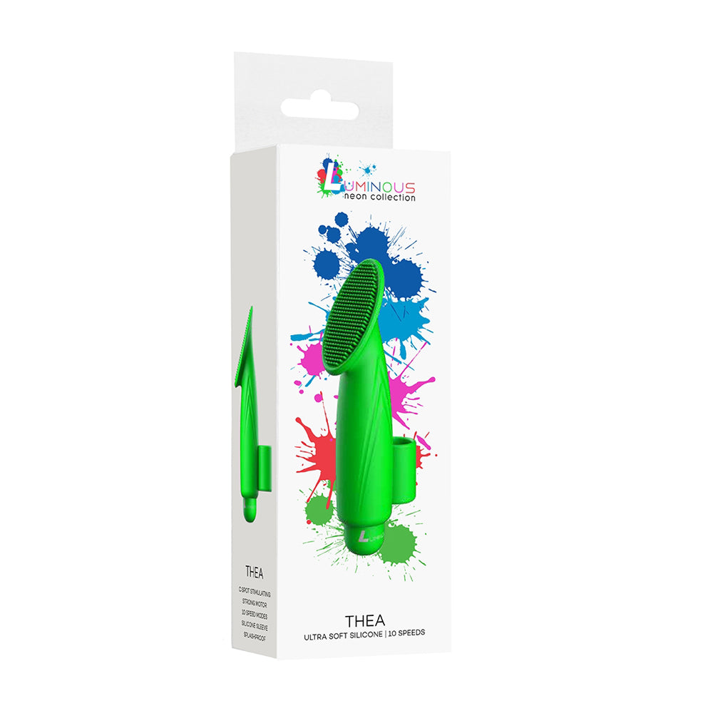 Luminous Thea Abs Bullet With Silicone Sleeve 10-Speeds Green | 7423522591505 | Discreet Personal Wellness