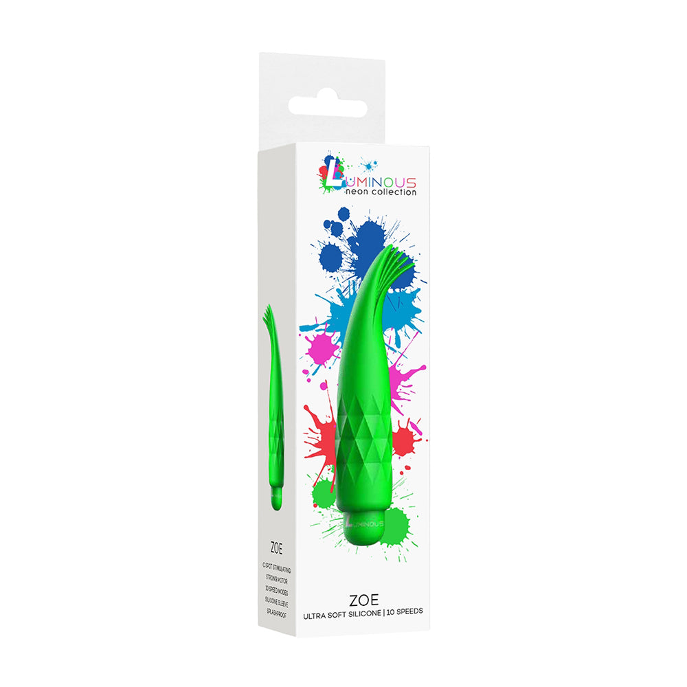Luminous Zoe Abs Bullet With Silicone Sleeve 10-Speeds Green | 7423522591550 | Discreet Personal Wellness