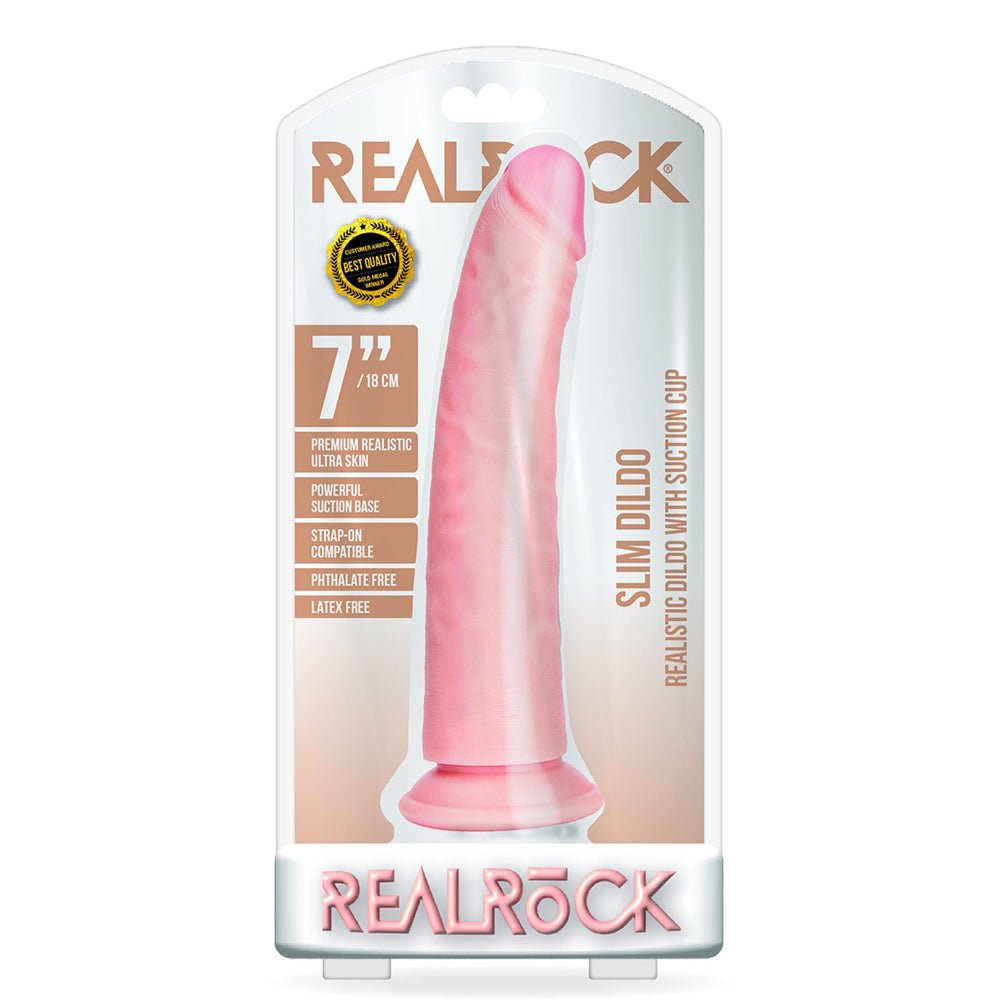 Slim Realistic Dildo Without Balls With Suction Cup 7'' Flesh | 7423522625637 | Discreet Personal Wellness