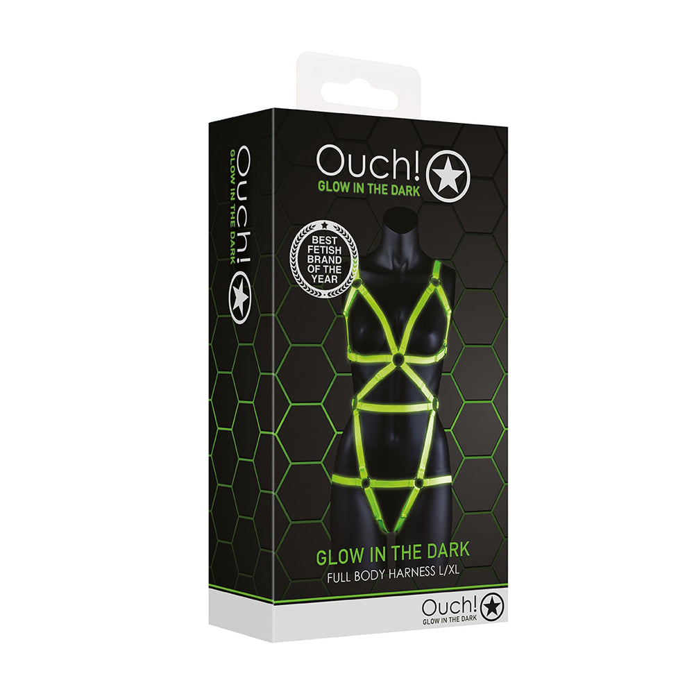 Ouch! Full Body Harness Glow In The Dark L/Xl | 7423522639658 | Discreet Personal Wellness