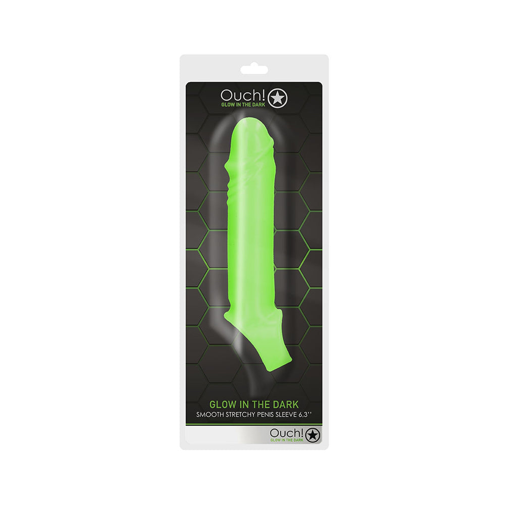 Ouch! Smooth Stretchy Penis Sleeve Glow In The Dark | 7423522640616 | Discreet Personal Wellness