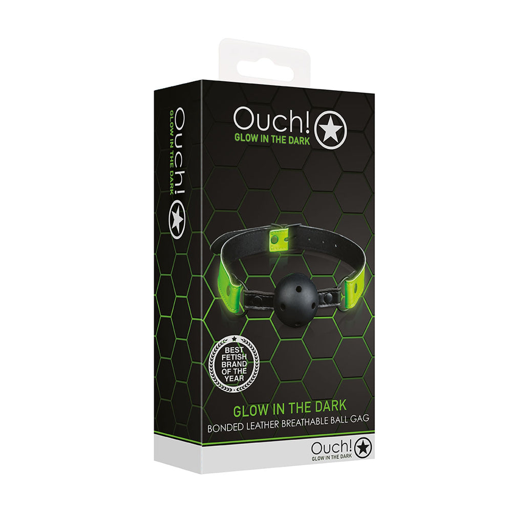 Ouch! Breathable Ball Gag Glow In The Dark | 7423522642610 | Discreet Personal Wellness