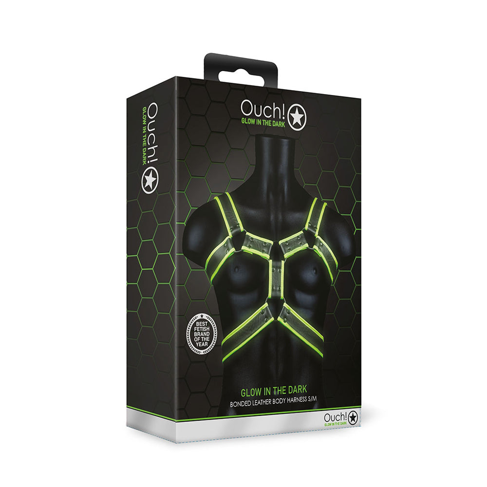 Ouch! Body Harness Glow In The Dark S/M | 7423522642634 | Discreet Personal Wellness
