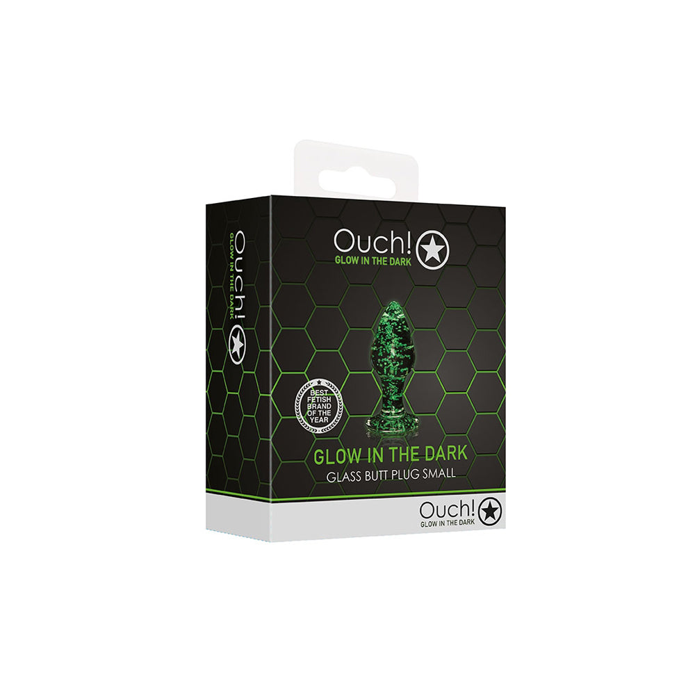 Ouch! Glass Butt Plug Glow In The Dark Small | 7423522650615 | Discreet Personal Wellness