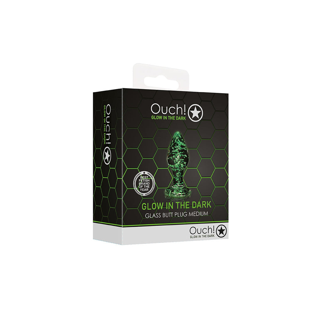Ouch! Glass Butt Plug Glow In The Dark Medium | 7423522650622 | Discreet Personal Wellness