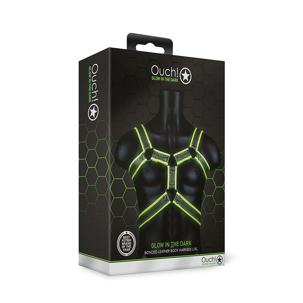 Ouch! Body Harness Glow In The Dark L/Xl | 7423522653623 | Discreet Personal Wellness
