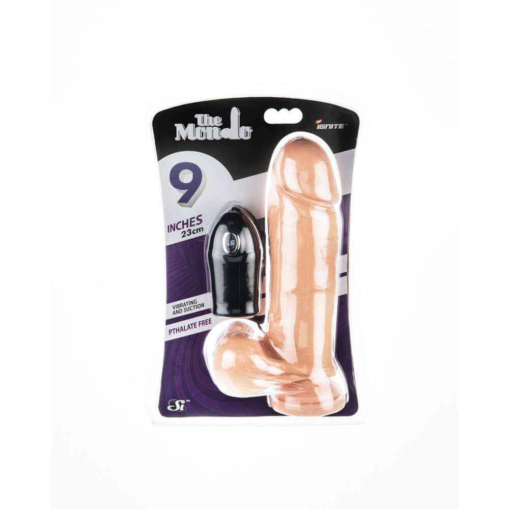 9" Thick Penis & Balls W/ Vib Egg&Suction Cup - Flesh | 752875302306 | Discreet Personal Wellness