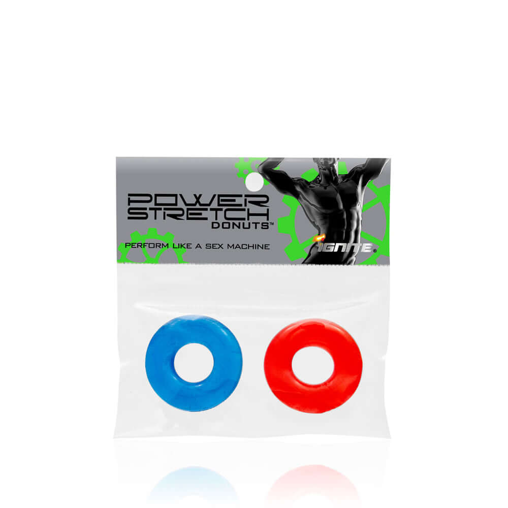 Power Stretch Donuts 2Pk Red/Blue | 752875951085 | Discreet Personal Wellness
