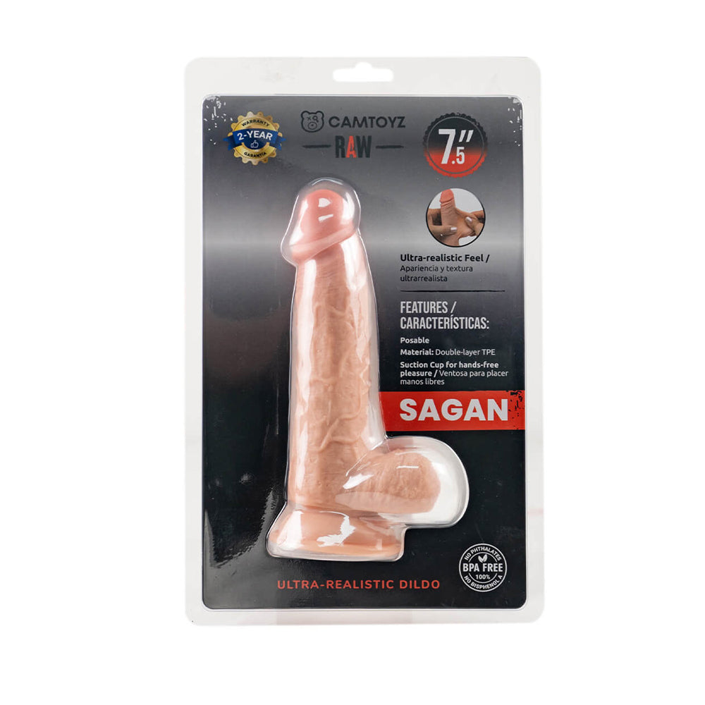 Ultra Realistic Raw Sagan 7.5" S Dildo | 7707674733878 | Discreet Personal Wellness