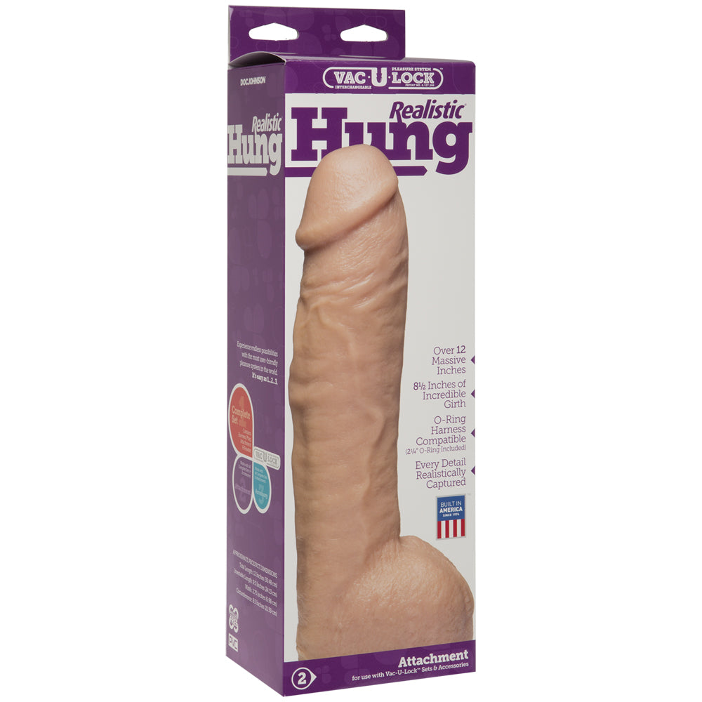 Vac-U-Lock - Realistic Hung Vanilla | 782421000349 | Discreet Personal Wellness