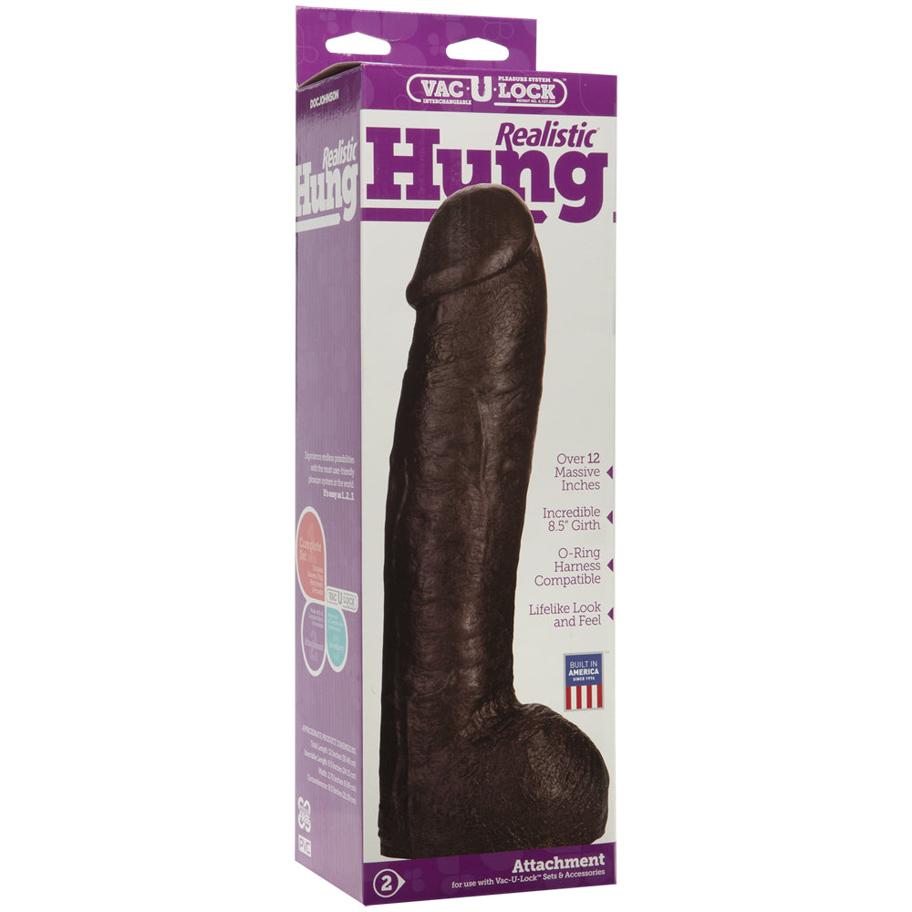 Vac-U-Lock - Realistic Hung Chocolate | 782421000356 | Discreet Personal Wellness