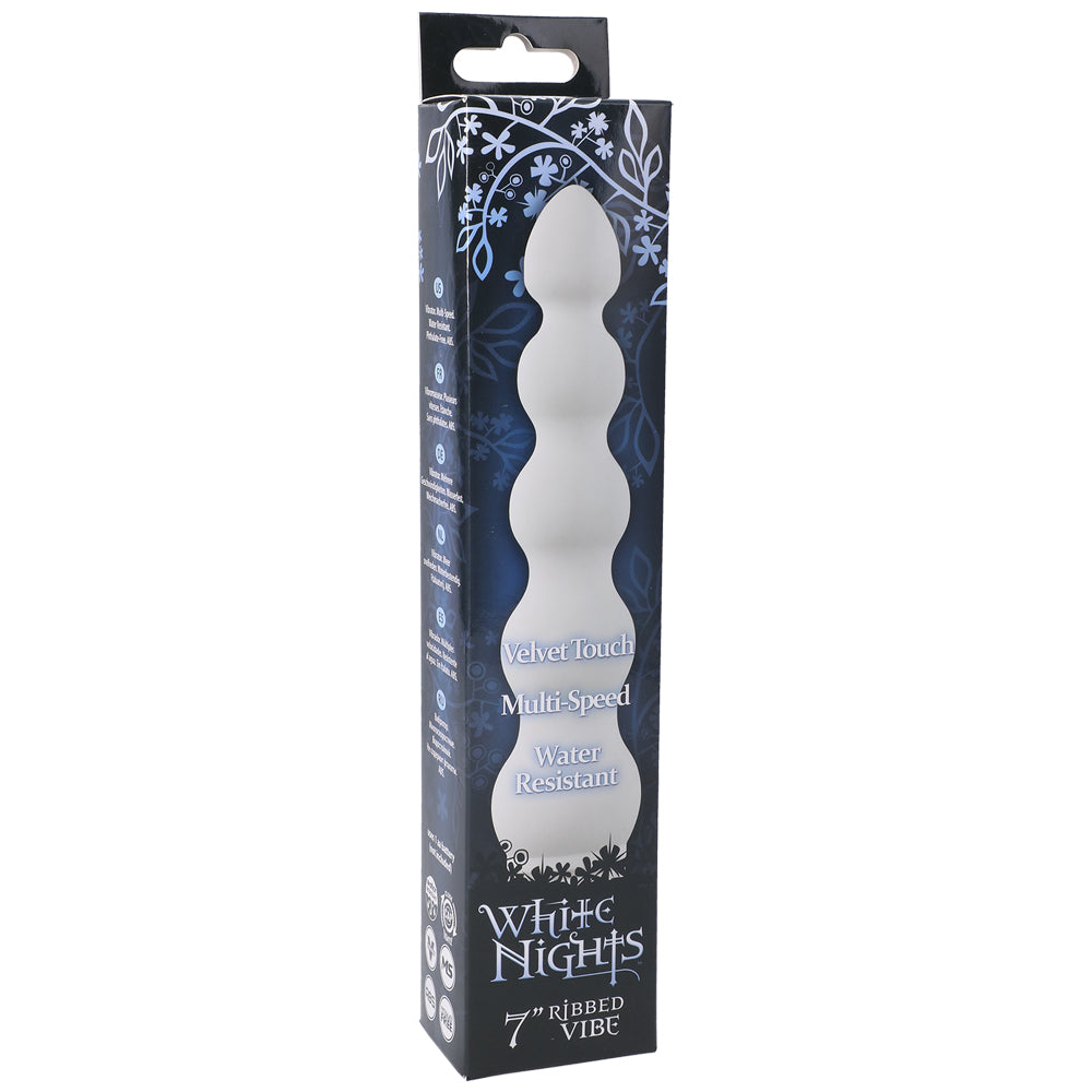White Nights - 7" Ribbed Vibe White | 782421006501 | Discreet Personal Wellness