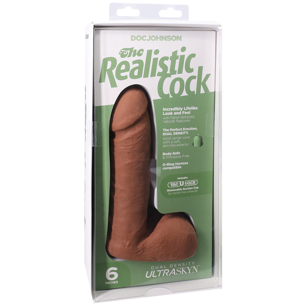 The Realistic Penis Ultraskyn 6" With Balls Caramel | 782421014315 | Discreet Personal Wellness