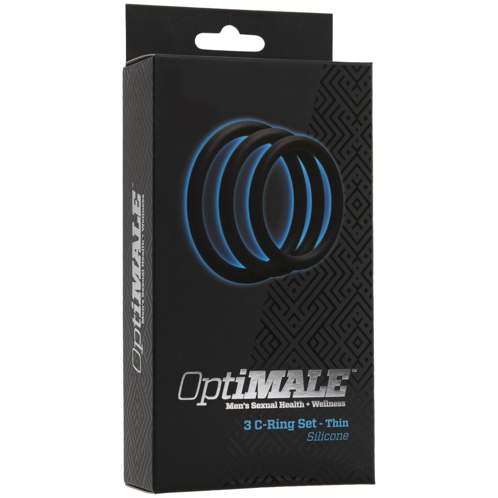 Optimale &ndash; 3 C-Ring Set &ndash; Thin Black | 782421020415 | Discreet Personal Wellness