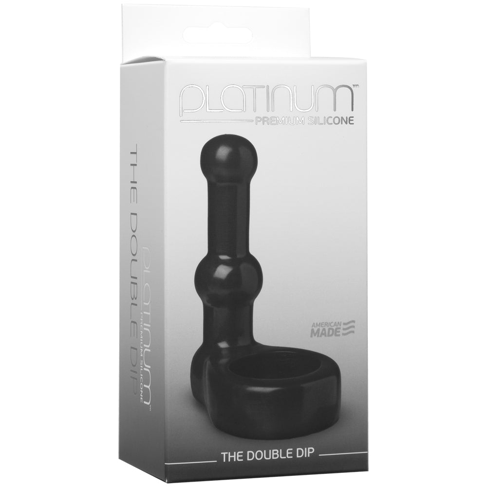 Platinum Premium Silicone - The Double Dip Black | 782421022594 | Discreet Personal Wellness