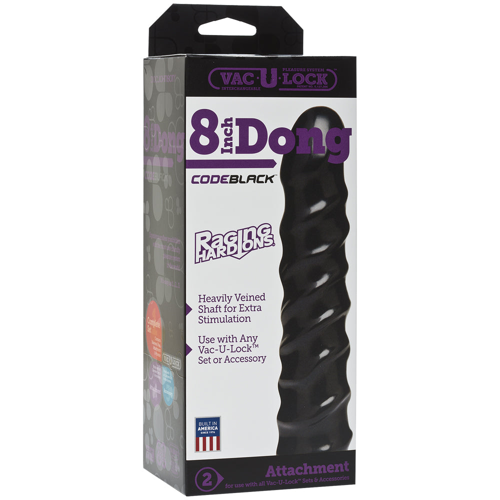 Vac-U-Lock Codeblack 8" Penis Raging Hard-Ons Codeblack | 782421026530 | Discreet Personal Wellness