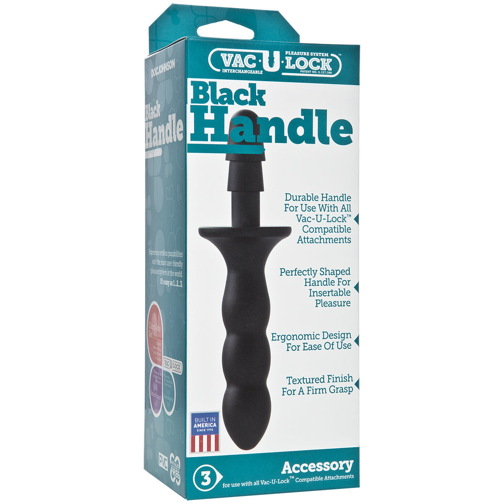 Vac-U-Lock Black Handle Black | 782421031787 | Discreet Personal Wellness