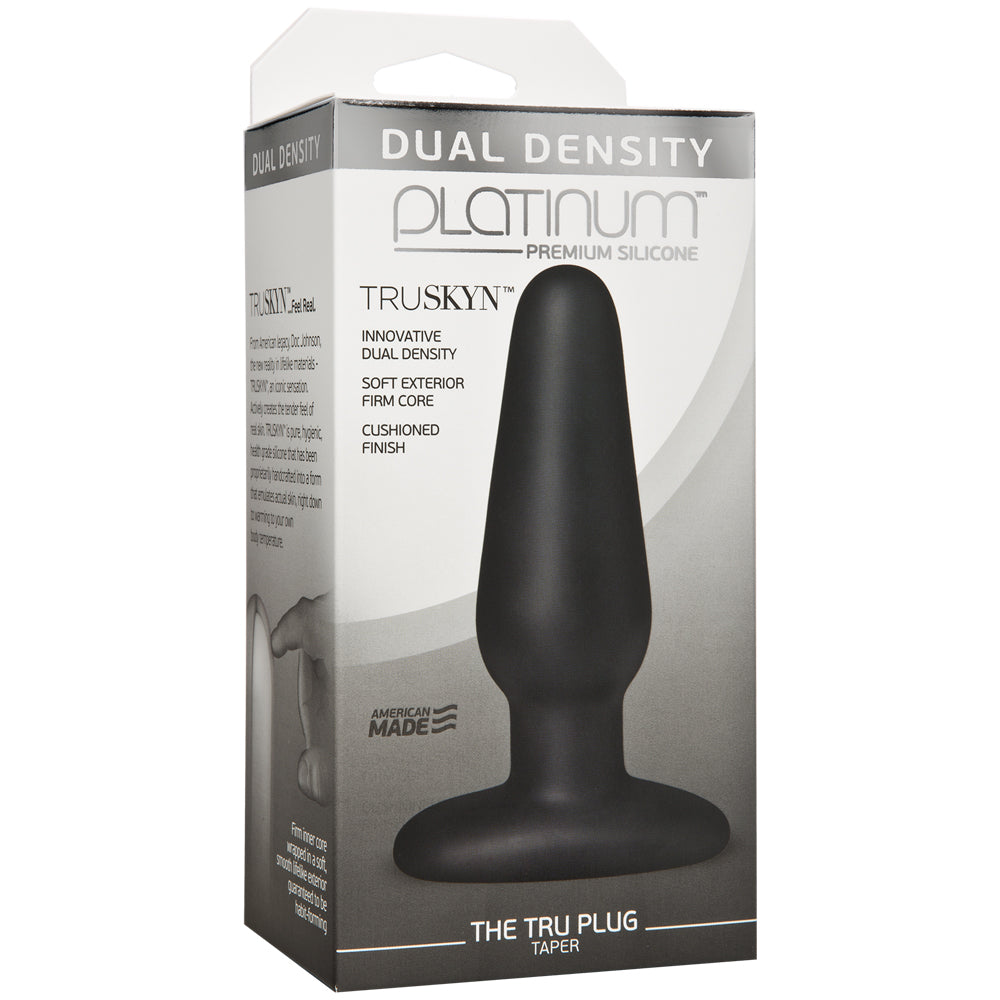Platinum Premium Silicone Truskyn The Tru Plug Taper Black | 782421032135 | Discreet Personal Wellness