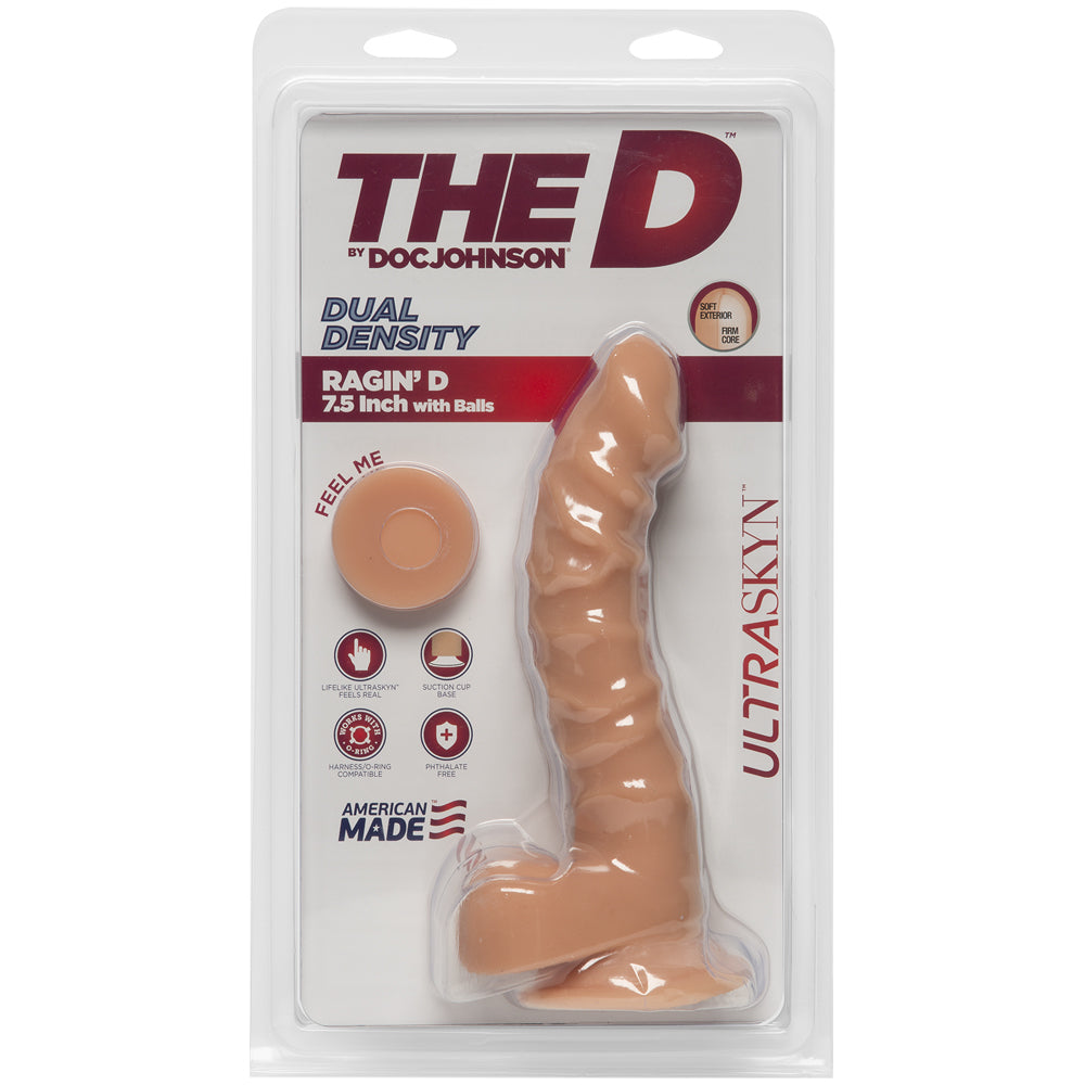 The D - Ragin' D With Balls 7.5 " Vanilla | 782421058777 | Discreet Personal Wellness