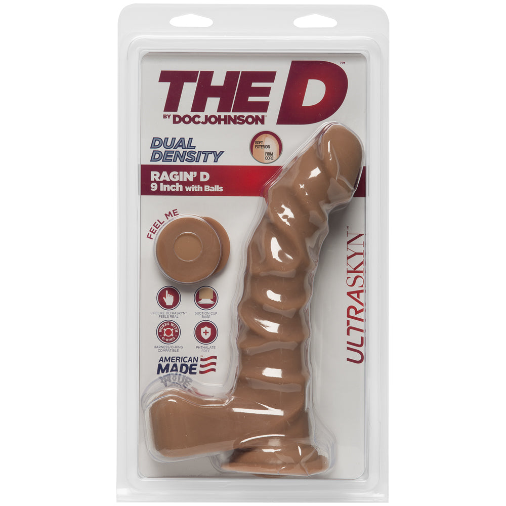 The D - Ragin' D With Balls 9" Caramel | 782421058845 | Discreet Personal Wellness