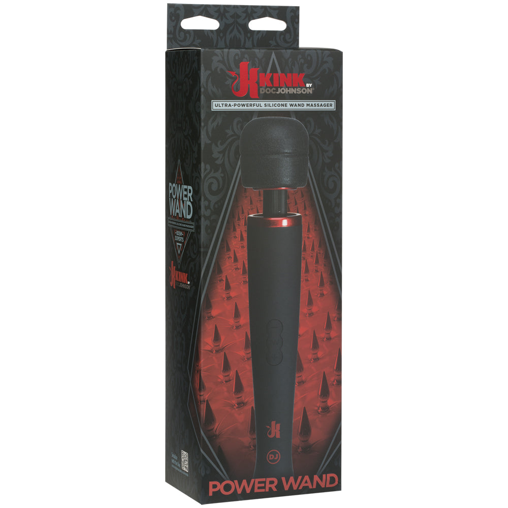 Kink Power Wand Ultra-Powerful Silicone Wand Massager Black | 782421059460 | Discreet Personal Wellness