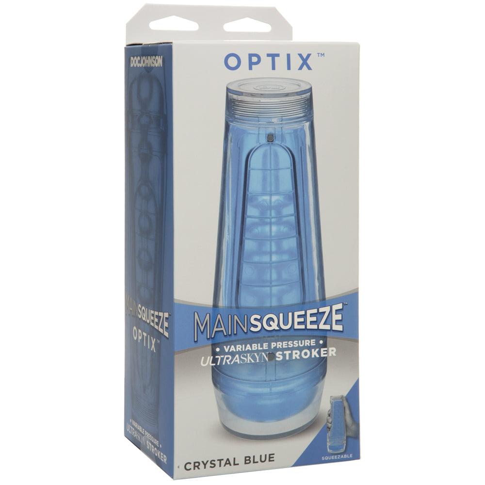 Main Squeeze Optix ULTRASKYN Stroker Crystal Blue | 782421066963 | Discreet Personal Wellness