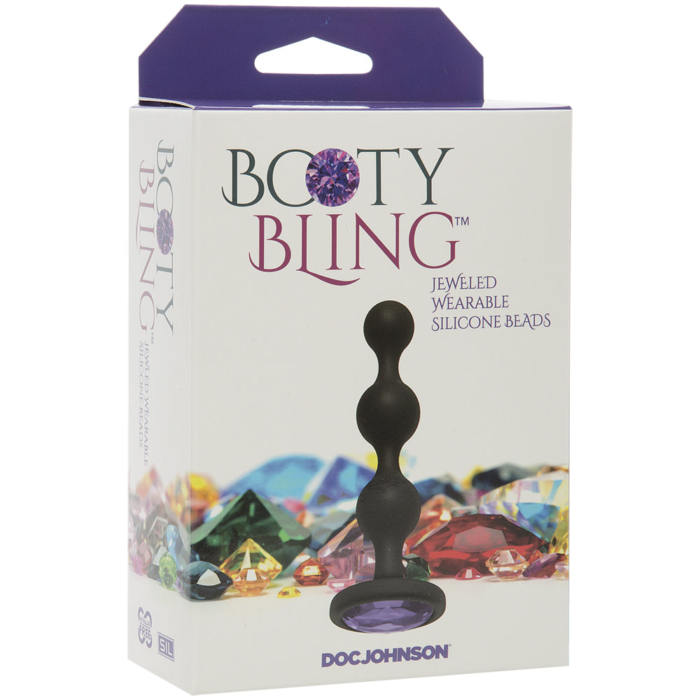 Booty Bling Jeweled Wearable Silicone Beads Purple | 782421068189 | Discreet Personal Wellness