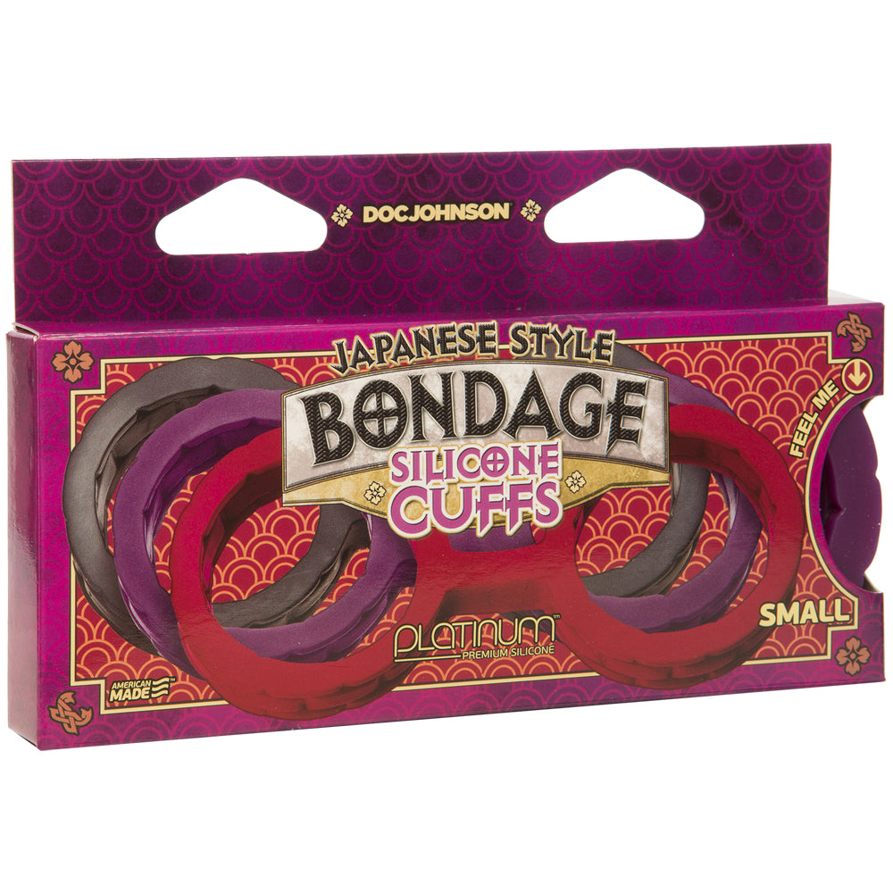 Japanese Bondage Silicone Cuffs Small Purple | 782421069421 | Discreet Personal Wellness