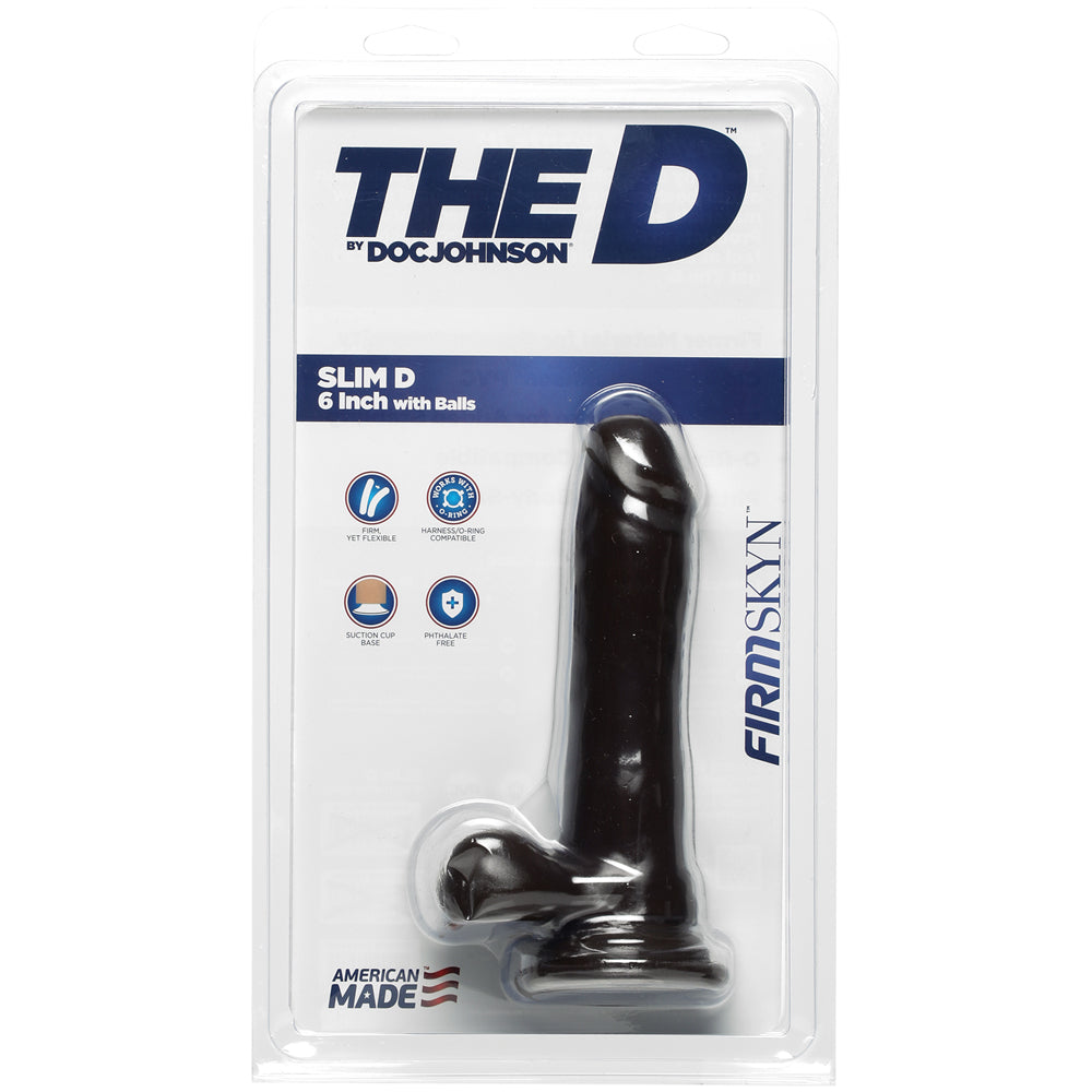 The D Slim D 6" With Balls Firmskyn Chocolate | 782421069773 | Discreet Personal Wellness