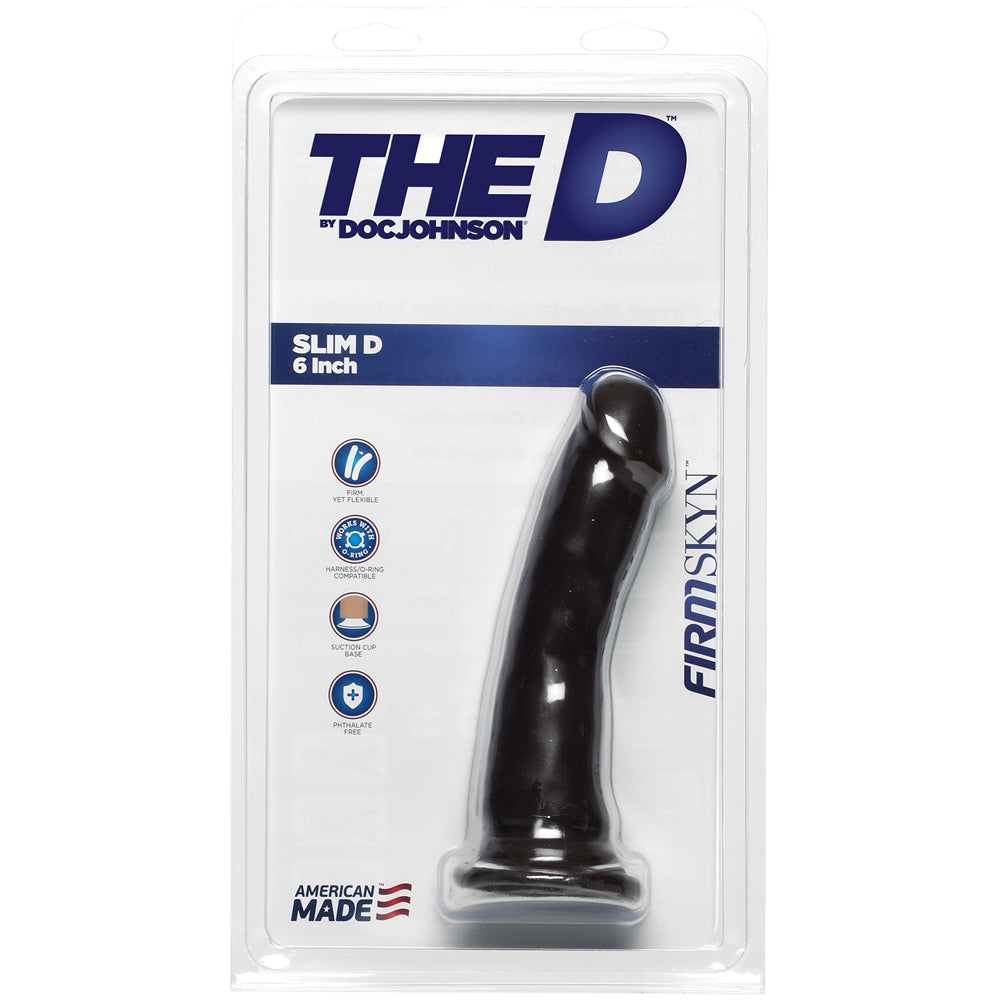 The D Slim D 6.5" Firmskyn Chocolate | 782421069803 | Discreet Personal Wellness