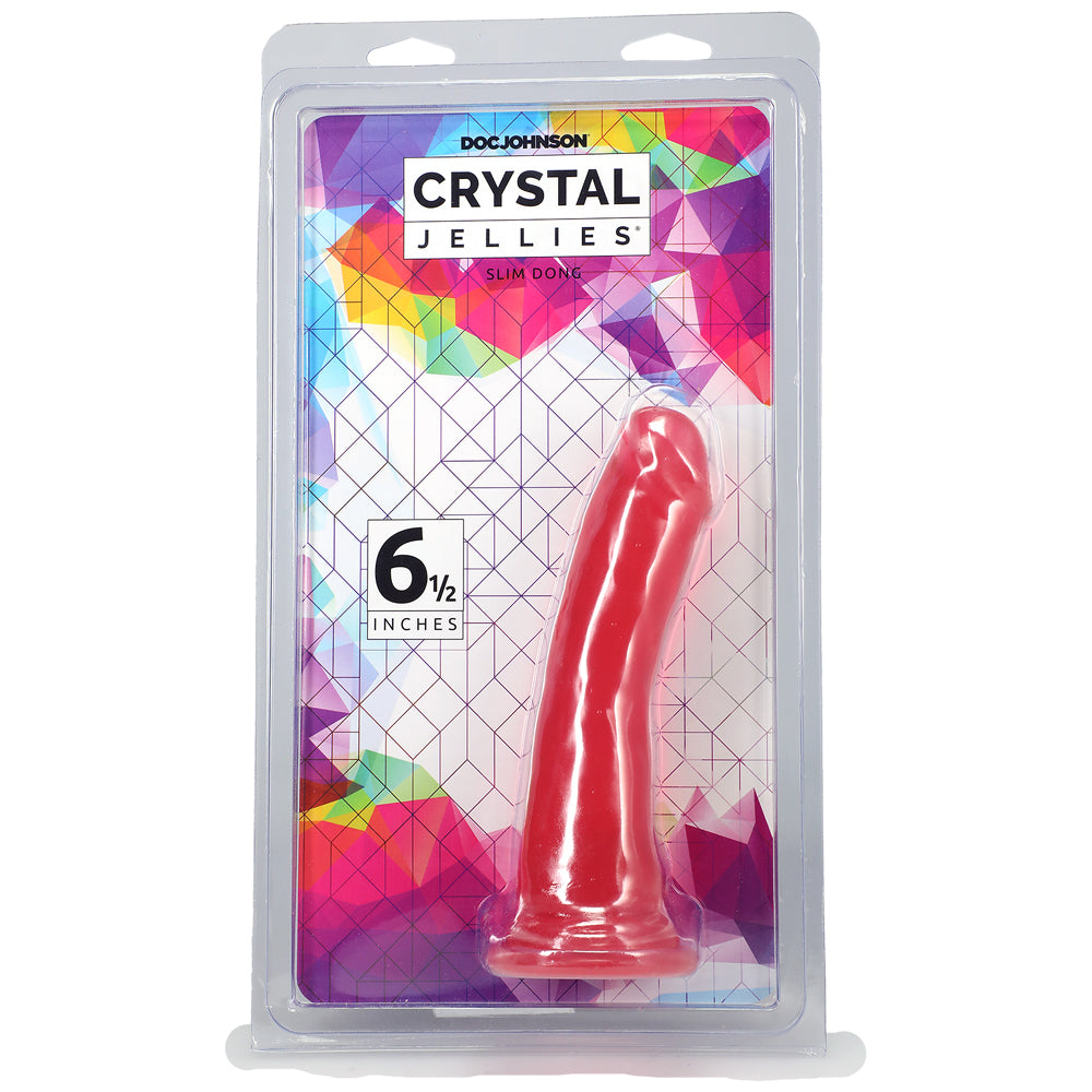 Crystal Jellies Slim Penis 6.5" Pink | 782421073145 | Discreet Personal Wellness